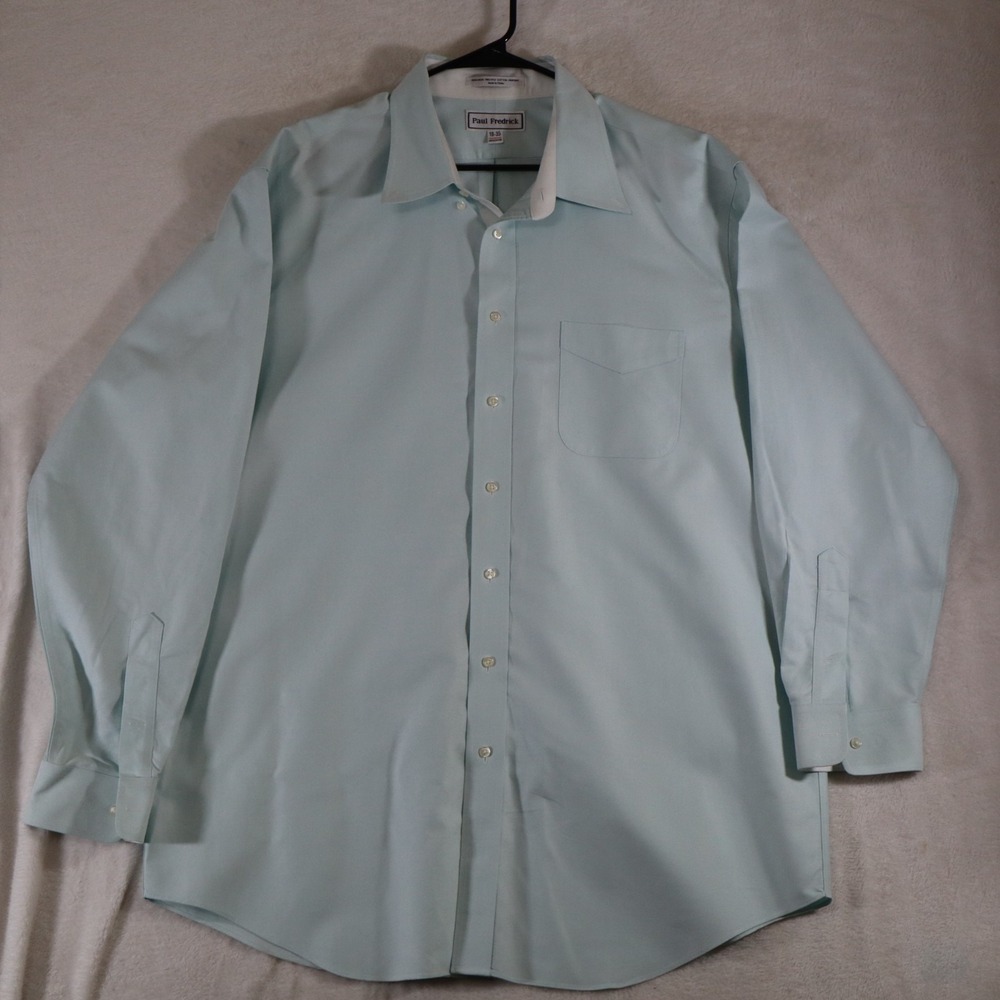 Paul Fredrick Men's 18-35 Mint Green Pinpoint Tailored Fit Dress Shirt